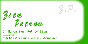 zita petrov business card